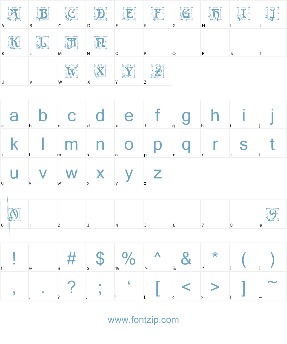 Capitular Floral Font Character